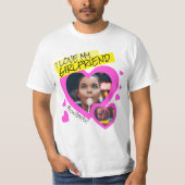 Ik hou van mijn Vriendin aangepaste fototekst y2k T-shirt (Voorkant)