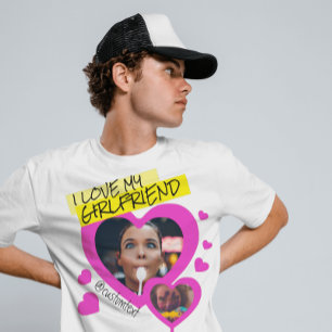Ik hou van mijn Vriendin aangepaste fototekst y2k T-shirt