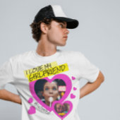 Ik hou van mijn Vriendin aangepaste fototekst y2k T-shirt