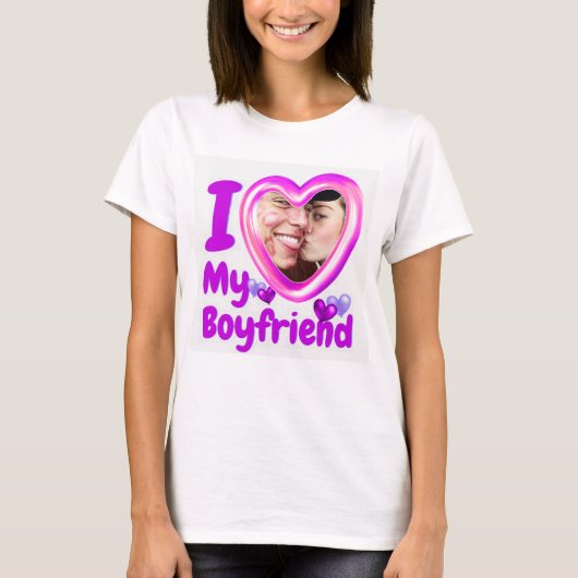 Ik hou van mijn Vriendin aangepaste T-shirt (Voorkant)