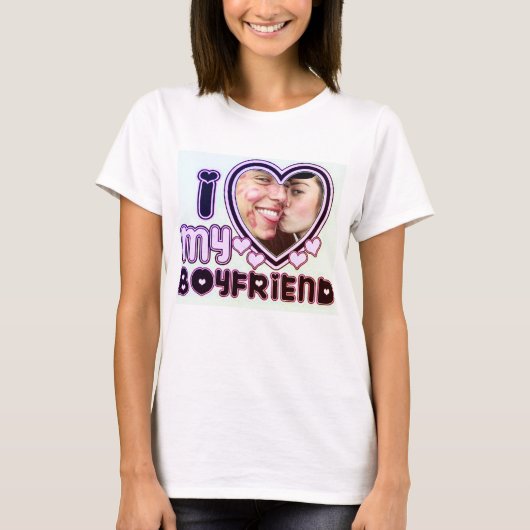 Ik hou van mijn Vriendin aangepaste T-shirt (Voorkant)