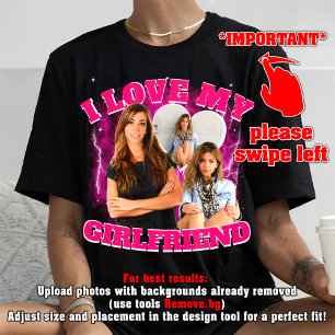 Ik hou van mijn vriendin aangepaste Valentijnsdag  T-shirt