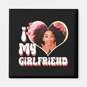 Ik hou van mijn vriendin aangepaste zwarte T-shirt Magneet