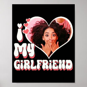 Ik hou van mijn vriendin aangepaste zwarte T-shirt Poster