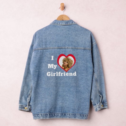 Ik hou van mijn Vriendin Bae Aangepaste Foto Denim Jacket (Hangar)