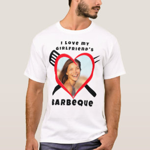 Ik hou van mijn Vriendin BBQ hart aangepaste foto  T-shirt