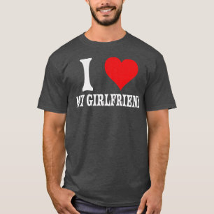 Ik hou van mijn Vriendin Big Red Heart Relatie T-shirt