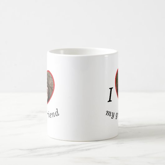 Ik hou van mijn Vriendin Boyvriend Custom Foto Tex Koffiemok (Center)