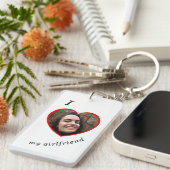 Ik hou van mijn Vriendin Boyvriend Custom Foto Tex Sleutelhanger (Voorkant Rechts)