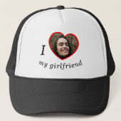 Ik hou van mijn Vriendin Boyvriend Custom Foto Tex Trucker Pet (Voorkant)