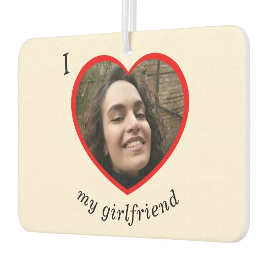 Ik hou van mijn Vriendin Boyvriend Custom Photo Ca Luchtverfrisser (Links)