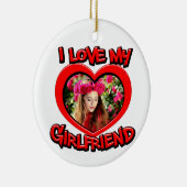 Ik hou van mijn Vriendin Bubble Red Heart Foto Keramisch Ornament (Rechts)