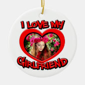 Ik hou van mijn Vriendin Bubble Red Heart Foto Keramisch Ornament (Voorkant)