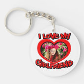 Ik hou van mijn Vriendin Bubble Red Heart Photo Ke Sleutelhanger (Voorkant)