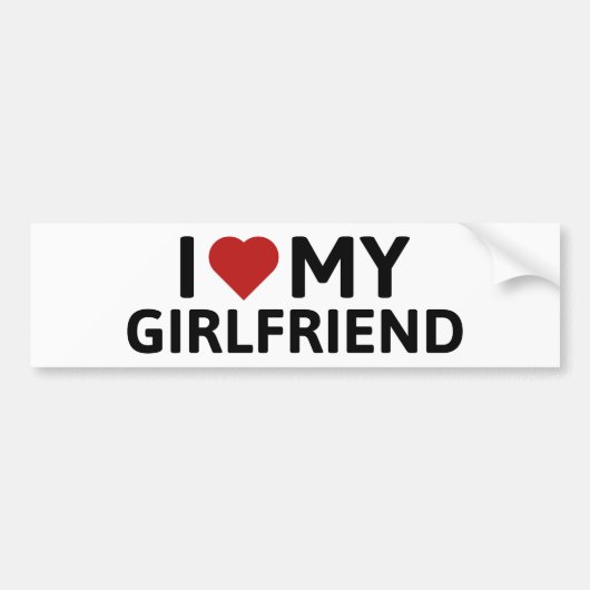 Ik hou van mijn Vriendin Bumpersticker (Voorkant)