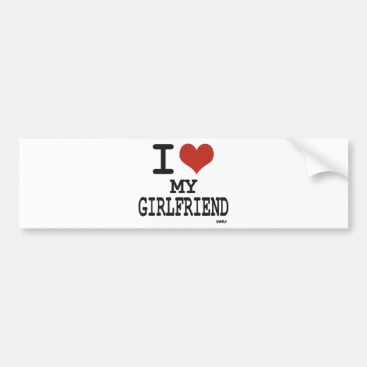 Ik hou van mijn vriendin bumpersticker (Voorkant)
