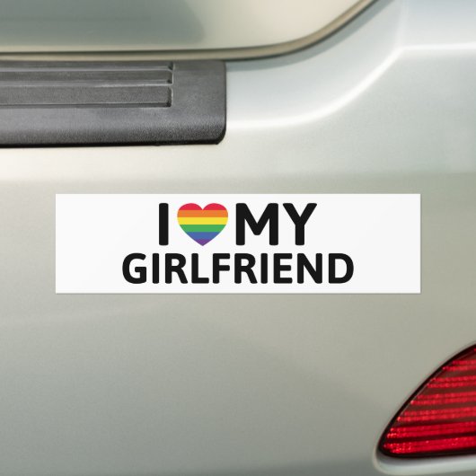 Ik hou van mijn Vriendin Bumpersticker (Op auto)