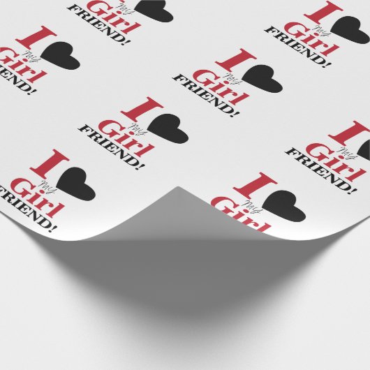 Ik hou van mijn Vriendin Cadeaupapier (Hoek)