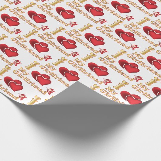 Ik hou van mijn vriendin cadeaupapier (Hoek)