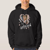 Ik hou van mijn Vriendin Chalkboard Doodles Black Hoodie (Voorkant)