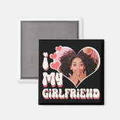 Ik hou van mijn Vriendin Custom Black Magneet (Voorkant / Achterkant)