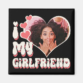 Ik hou van mijn Vriendin Custom Black Magneet (Voorkant)