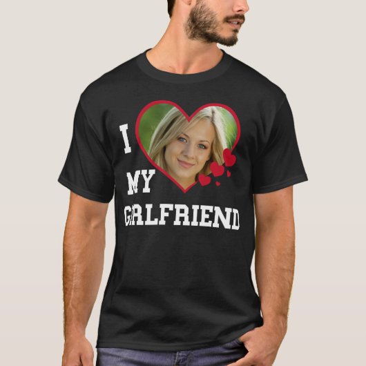 Ik hou van mijn Vriendin Custom Black T-shirt (Voorkant)