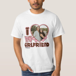 Ik HOU van mijn vriendin Custom Foto Liefde T-Shir T-shirt