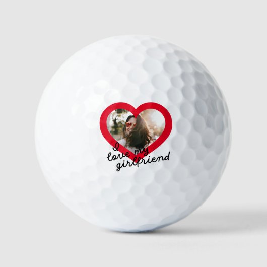 Ik hou van mijn Vriendin Custom Red Valentijns  Fo Golfballen (Voorkant)