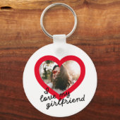 Ik hou van mijn Vriendin Custom Red Valentijns  Fo Sleutelhanger (Voorkant)