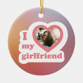 Ik hou van mijn Vriendin Custom Retro Valentijnse  Keramisch Ornament