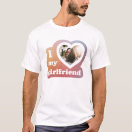 Ik hou van mijn Vriendin Custom Retro Valentijnse  T-shirt
