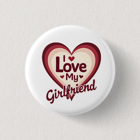 Ik Hou Van Mijn Vriendin Custom Ronde Button 3,2 Cm (Voorkant)