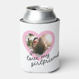Ik hou van mijn Vriendin Custom Roze Valentijns  F Blikjeskoeler