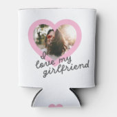 Ik hou van mijn Vriendin Custom Roze Valentijns F Blikjeskoeler (Voorkant)