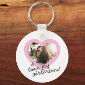 Ik hou van mijn Vriendin Custom Roze Valentijns  F Sleutelhanger (Voorkant)
