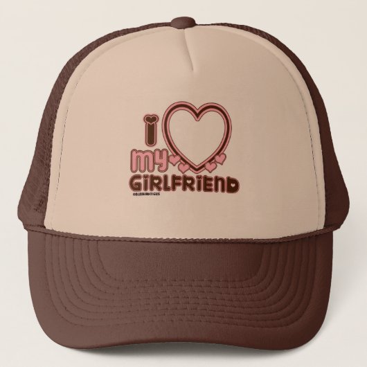 Ik hou van mijn vriendin Custom Trucker Hoed Pet (Voorkant)