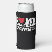 Ik hou van mijn Vriendin dus blijf weg van me Seltzer Blikjeskoeler (Seltzer Voorkant)