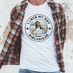 Ik hou van mijn Vriendin Eenvoudige persoonlijke f T-shirt<br><div class="desc">Speciaal aangepast design voor "I Love my Hot Vriendin" op maat en fotoshirt dat je kunt gebruiken om je eigen shirt "I love my vriendin" te creëer. De kleuren en de doopvonten kunnen worden uitgegeven, enkel "pas verder"voor volledige ontwerpcontrole aan. Deze stijl is perfect voor een eenvoudige, minimale, meer onderschatte...</div>