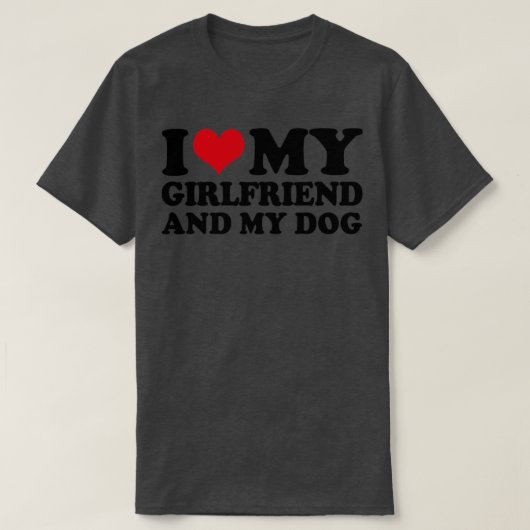 Ik hou van mijn Vriendin en mijn hond T-shirt (Design voorkant)