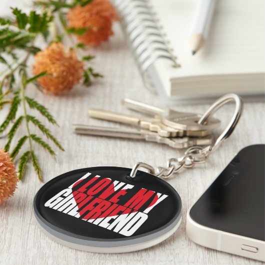 Ik hou van mijn Vriendin Foto Aangepast Sleutelhanger (Voorkant Rechts)