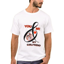 Ik hou van mijn Vriendin Foto Aangepast T-shirt