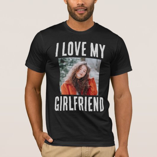 IK HOU VAN MIJN VRIENDIN FOTO AANGEPASTE T-SHIRT (Voorkant)