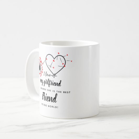 Ik hou van mijn vriendin FOTO Cadeau Gepersonalise Koffiemok (Voorkant links)