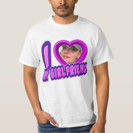 Ik hou van mijn Vriendin Foto gepersonaliseerd Shi T-shirt