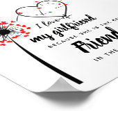 Ik hou van mijn Vriendin FOTO Gift Personalized He Poster (Hoek)