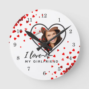 Ik hou van mijn Vriendin FOTO Gift Personalized He Ronde Klok
