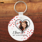 Ik hou van mijn Vriendin FOTO Gift Personalized He Sleutelhanger (Voorkant)
