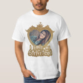 Ik hou van mijn Vriendin foto gouden hart lijst T-shirt (Voorkant)