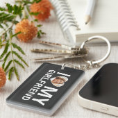 Ik hou van mijn Vriendin Foto Heart Funny Boyvrien Sleutelhanger (Voorkant Rechts)